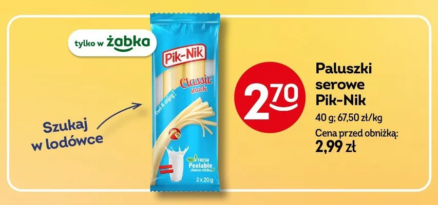 Paluszki serowe Pik-Nik Classic snack promocja w Żabka