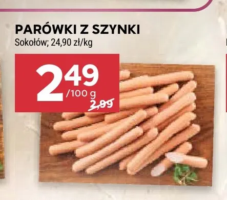 Parówki z szynki Sokołów promocja w Stokrotka