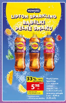 Napój gazowany Lipton Sparkling promocja w Auchan