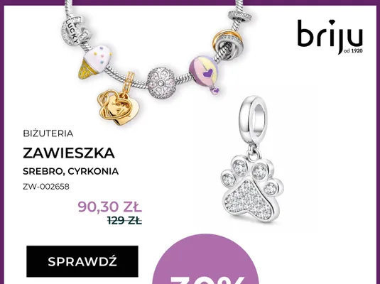Zawieszka srebro cyrkonia ZW-002658 promocja w Briju