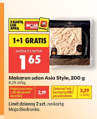 Makaron udon Asia Style promocja w Biedronka