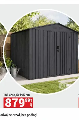 Metalowy domek ogrodowy 181x244,5x195 cm promocja w Merkury Market