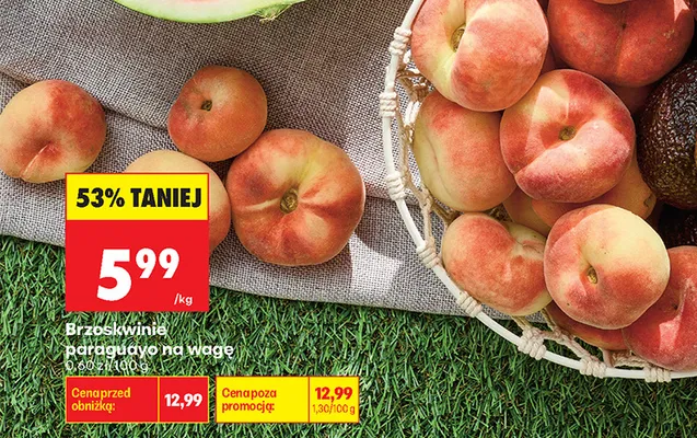 Brzoskwinie paraguayo na wagę promocja w Biedronka