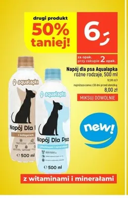 Napój dla psa Aqualapka z kolagenem promocja w Dealz