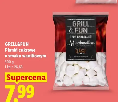 Pianki cukrowe o smaku waniliowym Grill & Fun Classic promocja w Lidl