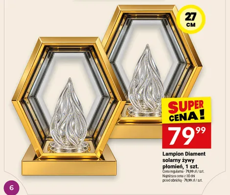 Lampion Diament solarny żywy płomień promocja w Twój Market