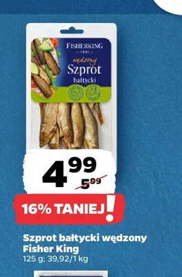 Szprot bałtycki wędzony Fisher King promocja w Netto