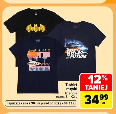 T-shirt męski licencja promocja w Carrefour