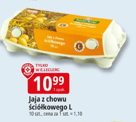 Jaja z chowu ściółkowego L promocja w Leclerc