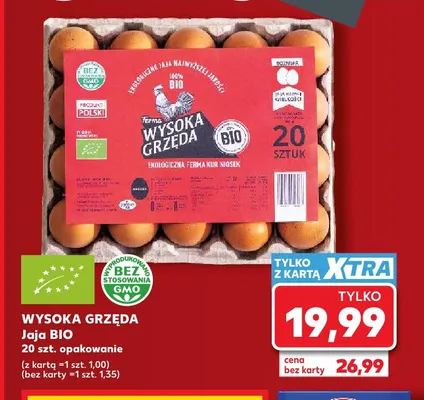 Jajka kurze BIO Wysoka Grzęda promocja w Kaufland