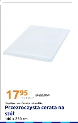 Przezroczysta cerata na stół 140x250cm promocja w Action