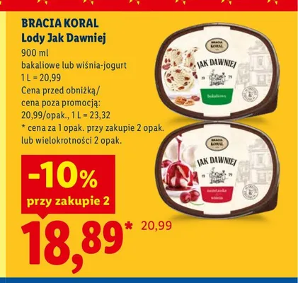 Lody Jak Dawniej bakaliowe Bracia Koral promocja w Lidl