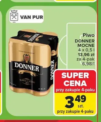 Piwo Donner Mocne 4-pak 500 ml promocja w Carrefour