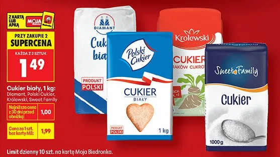 Cukier biały, 1 kg: Królewski promocja w Biedronka