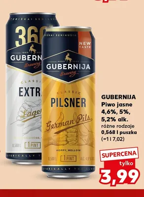 Piwo 4,6% alk. Gubernija promocja w Kaufland
