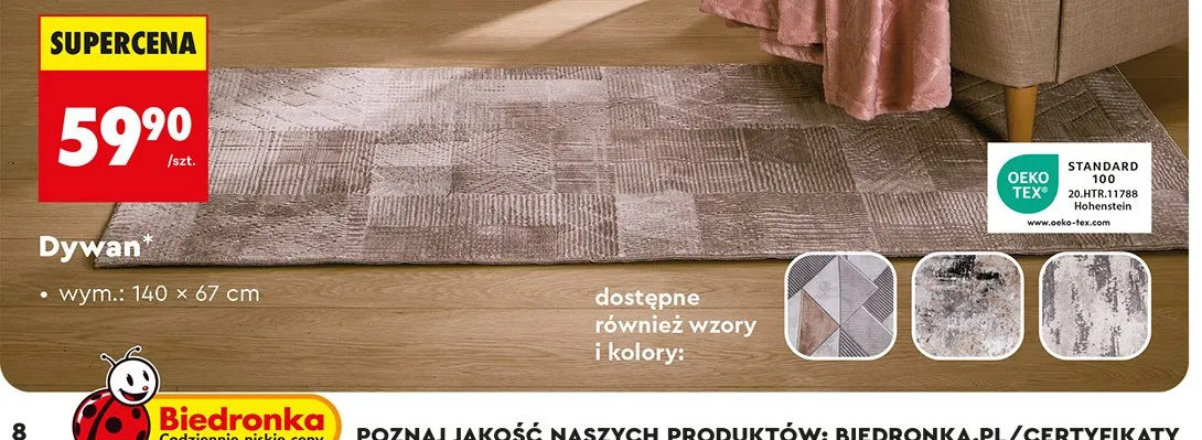 Dywan 140 x 67 cm promocja w Biedronka