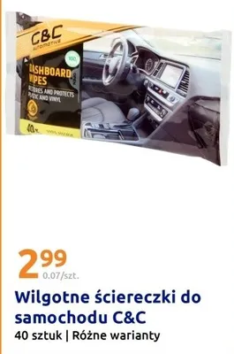 Wilgotne ściereczki do samochodu 40 sztuk promocja w Action
