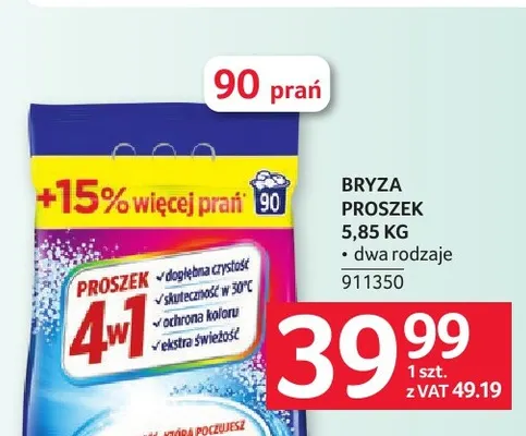 Proszek do prania Bryza promocja w Selgros