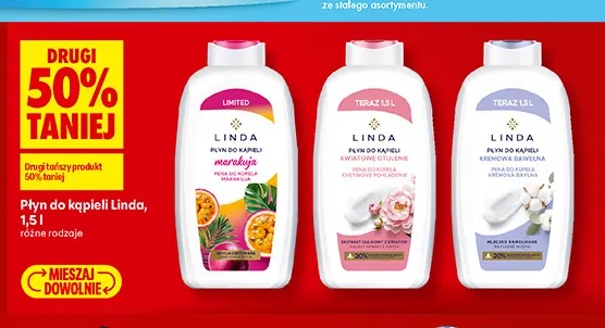 Płyn do kąpieli Linda kremowa bawełna promocja w Biedronka