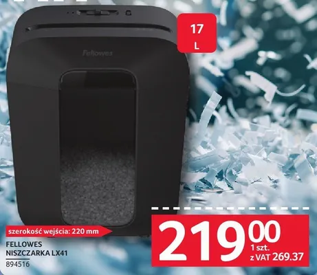 Niszczarka FELLOWES LX41 894576 promocja w Selgros