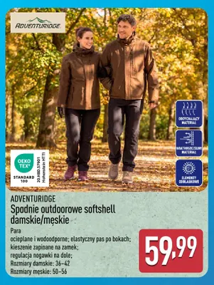 Spodnie outdoorowe softshell męskie Adventuridge promocja w Aldi