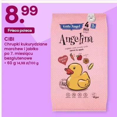 Chrupki kukurydziane marchew i jabłko po 7. miesiącu bezglutenowe Cibi promocja w Frisco