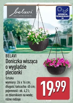 Doniczka wisząca o wyglądzie plecionki promocja w Aldi