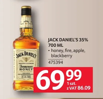 Whiskey Jack Daniel's honey promocja w Selgros