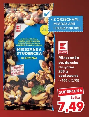 Mieszanka studencka klasyczna K-Classic promocja w Kaufland