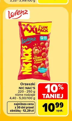 Orzeszki Nic Nac's Double Crunch Peanuts promocja w Carrefour