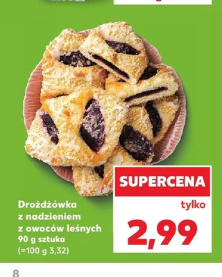 Drożdżówka z nadzieniem z owoców leśnych promocja w Kaufland