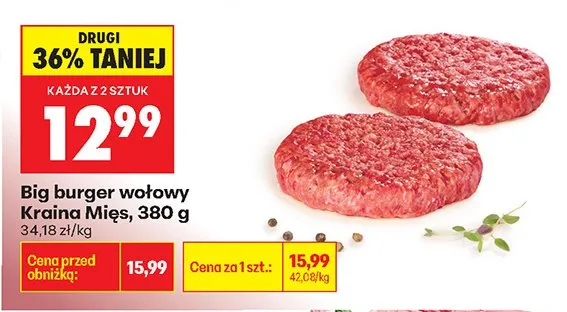 Big burger wołowy promocja w Biedronka