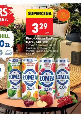 Piwo bezalkoholowe Łomża Radler cytryna & limonka promocja w Biedronka