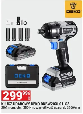 Klucz udarowy Deko DKBW20XL01-S3 promocja w Merkury Market