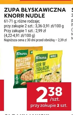 Zupa błyskawiczna Nudle ser w ziołach Knorr promocja w Stokrotka