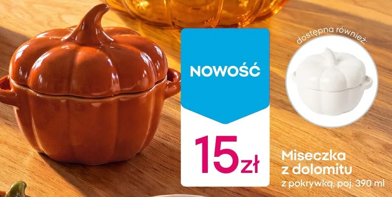 Miseczka z dolomitu z pokrywką pomarańczowa promocja w Pepco
