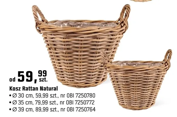 Kosz Rattan Natural 35cm promocja w OBI