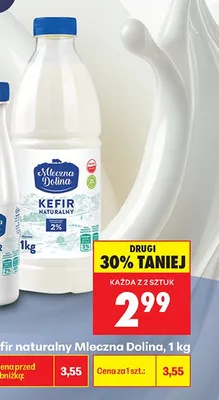 Kefir naturalny Mleczna Dolina promocja w Biedronka