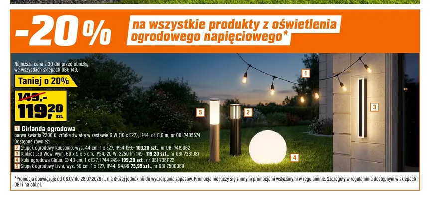 Słupek ogrodowy Livia promocja w OBI