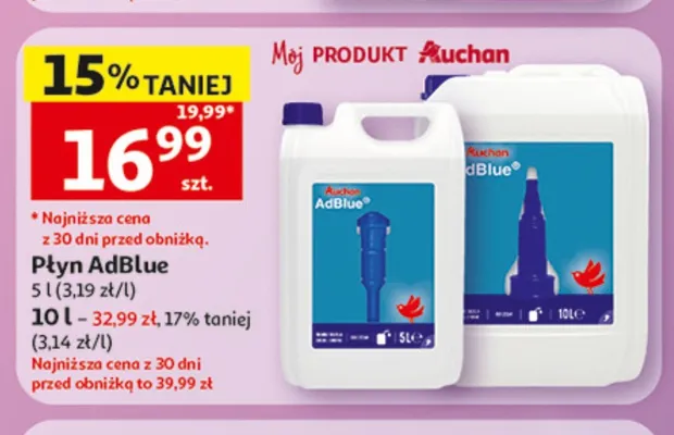 Płyn AdBlue Auchan 10l promocja w Auchan
