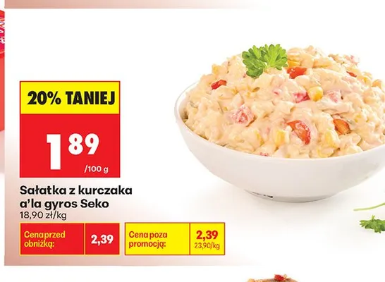 Sałatka z kurczaka a'la gyros Seko promocja w Biedronka