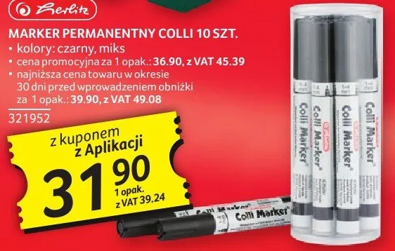 Marker permanentny Colli 10 szt. promocja w Selgros