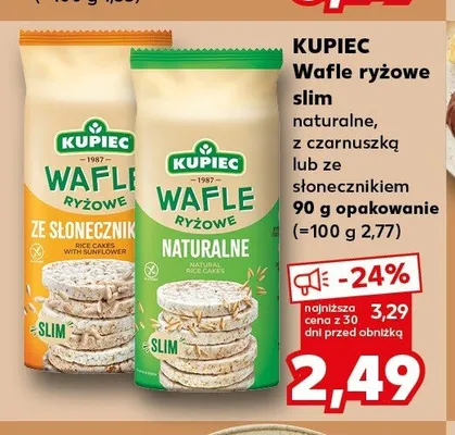 Wafle ryżowe slim ze słonecznikiem Kupiec promocja w Kaufland