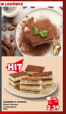 Ciasto Tiramisu z mascarpone Cukiernia P. Chojecki promocja w Kaufland