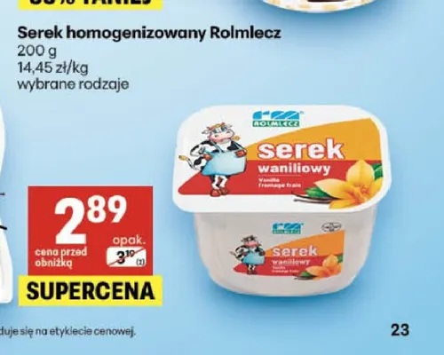 Serek homogenizowany waniliowy Rolmlecz promocja w Delikatesy Centrum