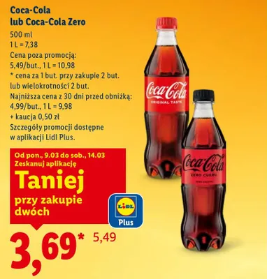 Napój Coca-Cola 500 ml promocja w Lidl