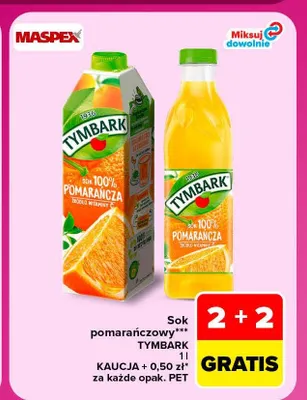 Sok pomarańczowy Tymbark promocja w Carrefour Market
