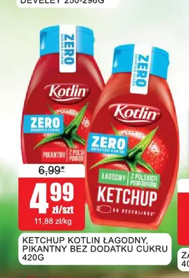 Ketchup pikantny bez dodatku cukru Kotlin promocja w Bingo