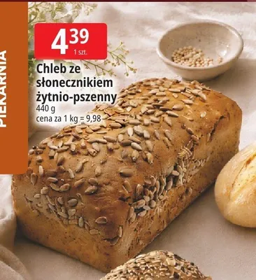 Chleb ze słonecznikiem żytnio-pszenny promocja w Leclerc