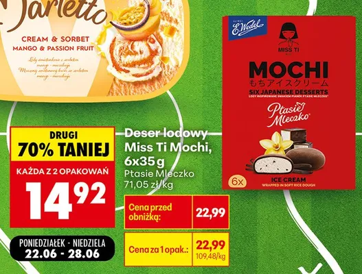 Deser lodowy Miss Ti Mochi Ptasie Mleczko promocja w Biedronka